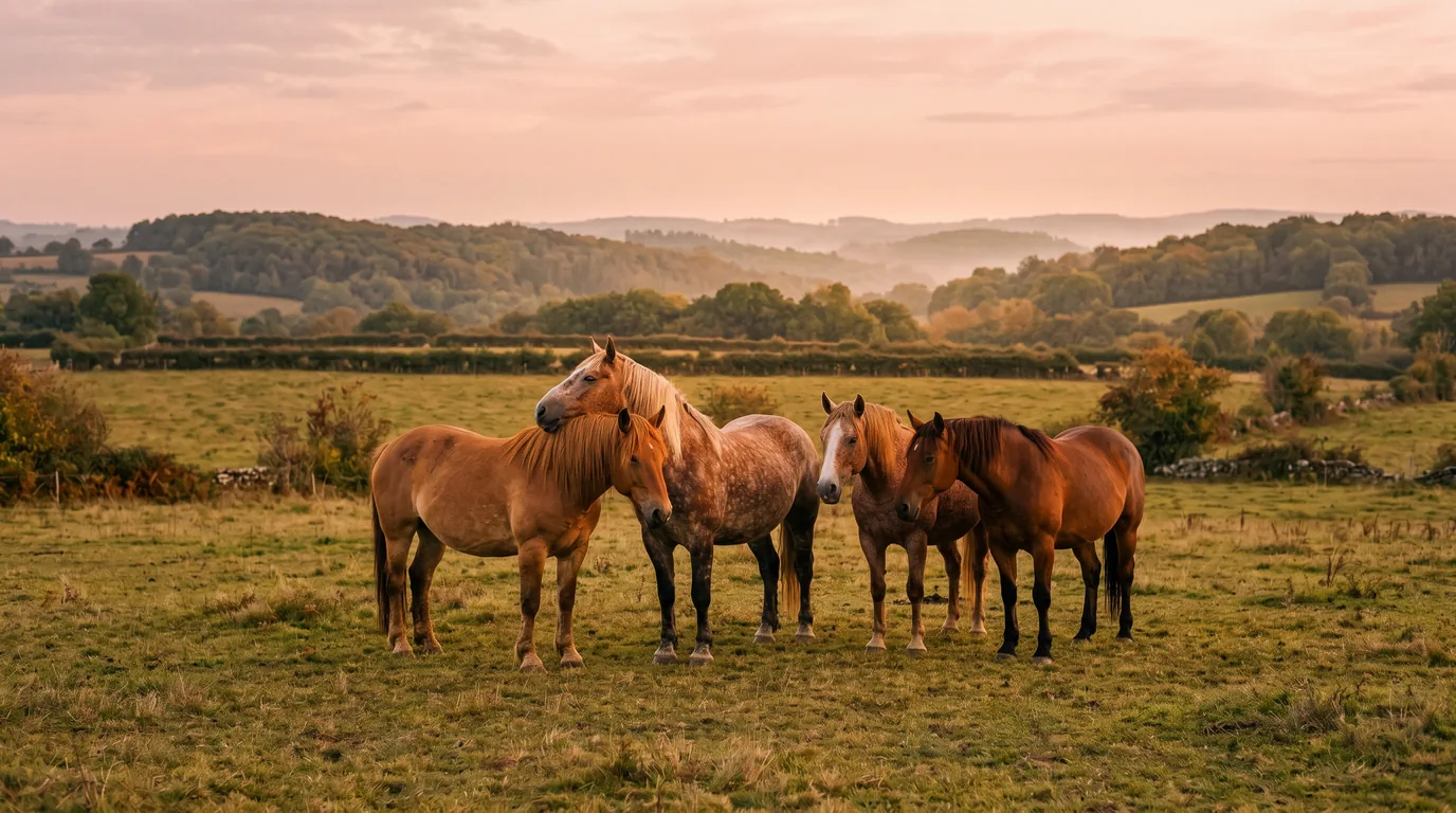 Les chevaux du Ecuries St Méaroises en liberté, Dordogne